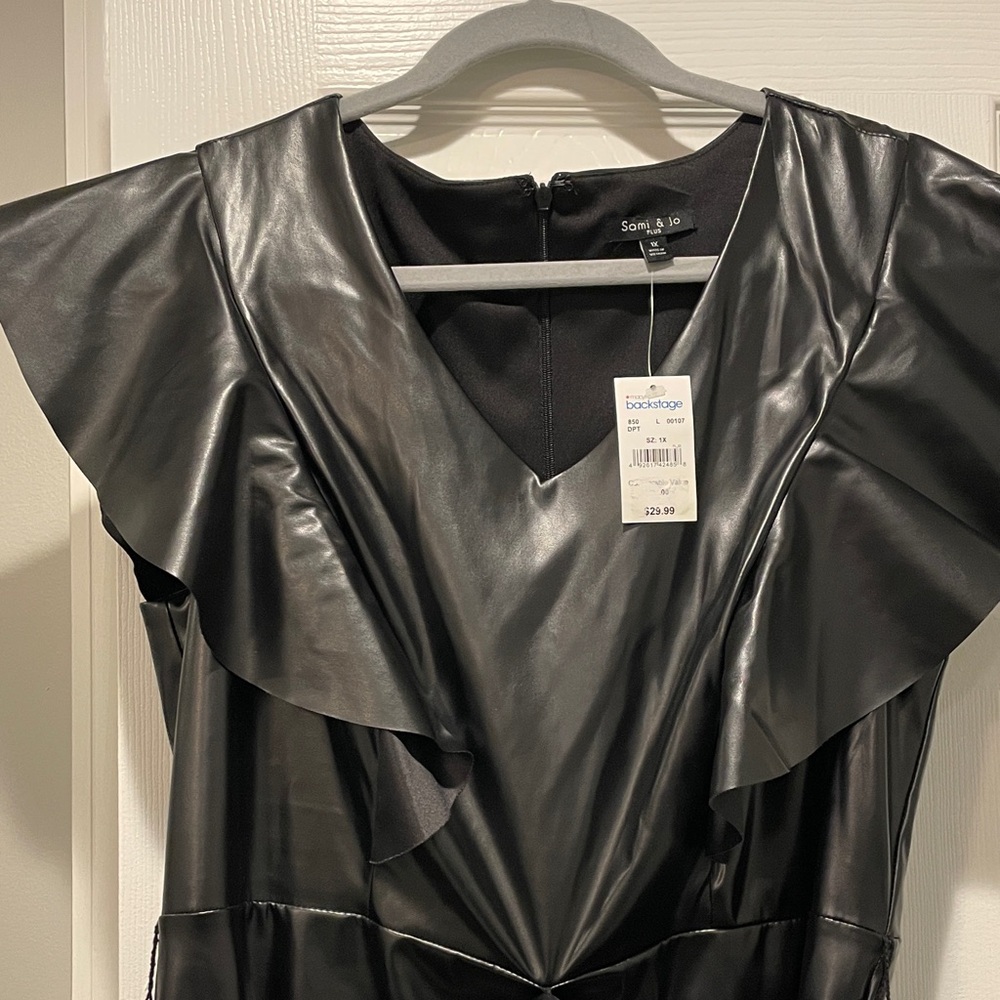 Sami &Jo Black Faux Leather Dress